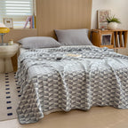 3 Layer Breathable Bed Cover, Vintage Geometric Shabby Chic Bedding (Grey Geometric)