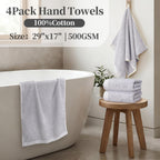 Light Purple Hand Towels 4 Pack, Cotton, 17x30 in