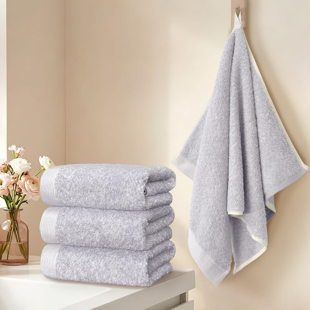 Light Purple Hand Towels 4 Pack, Cotton, 17x30 in