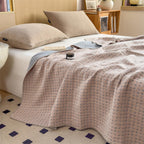 3 Layer Breathable Bed Cover, Vintage Geometric Shabby Chic Bedding (Grey Geometric)