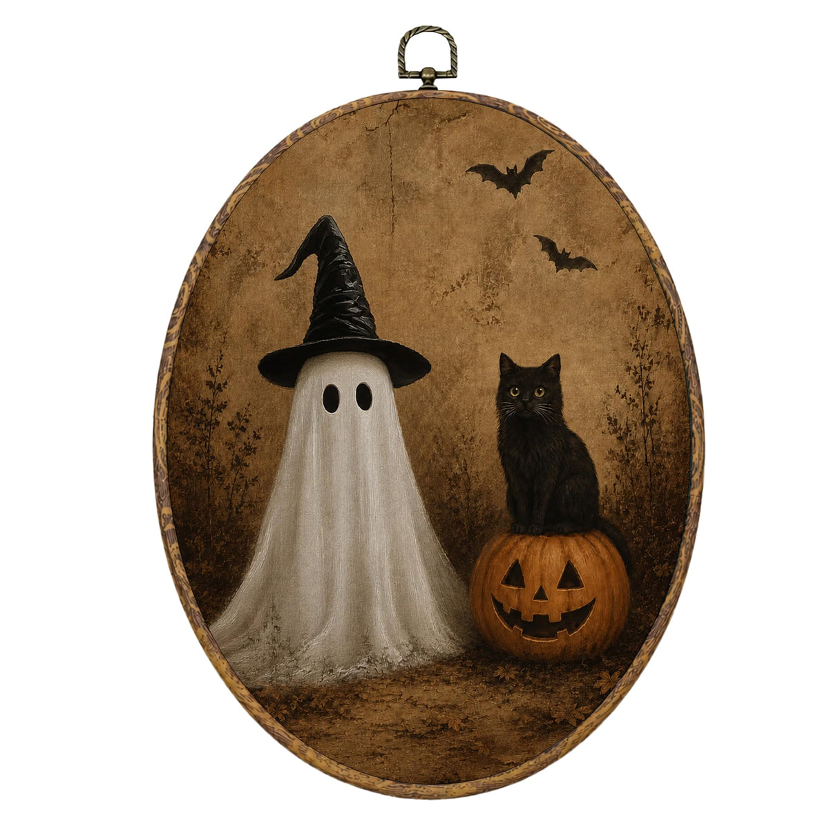 Christian Fall Pumpkin Oval Framed Wall Art Decor 8.6x11.4