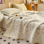 3 Layer Breathable Bed Cover, Vintage Geometric Shabby Chic Bedding (Grey Geometric)
