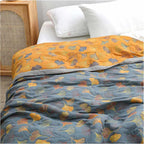 Pattern Cotton Reversible Quilt - Queen and King Size Bedding (90" W X 98" L)