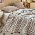 3 Layer Breathable Bed Cover, Vintage Geometric Shabby Chic Bedding (Grey Geometric)