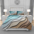 Duvet Cover Set King Size, Blue Sea Beach with Waves 3 Piece Bedding Duvet Set