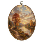 Christian Fall Pumpkin Oval Framed Wall Art Decor 8.6x11.4