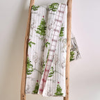 Red Green Grey White - Holiday Quilted Throw Size 50x60in