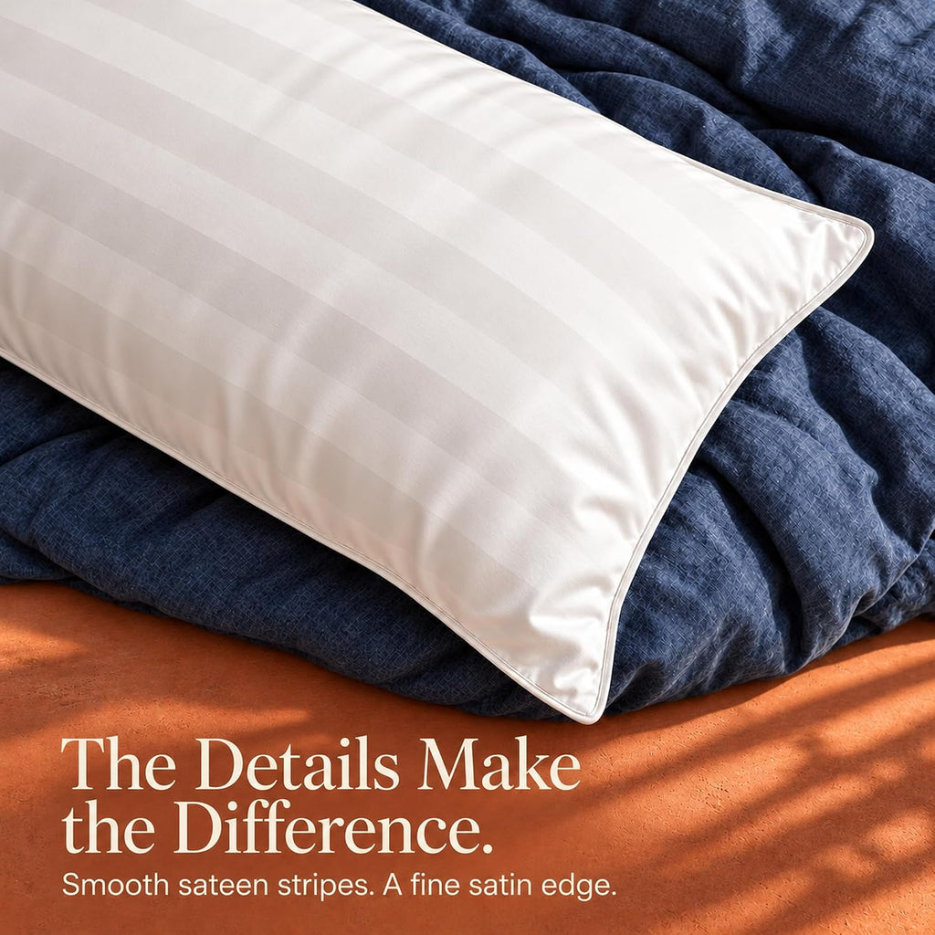 Bed Pillows Queen Size Set of 2, Cotton Cover