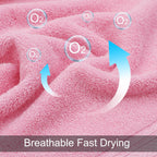 6 Pcs Cotton Bathroom Hand Towels, 13x29 Oversized Towels Pink