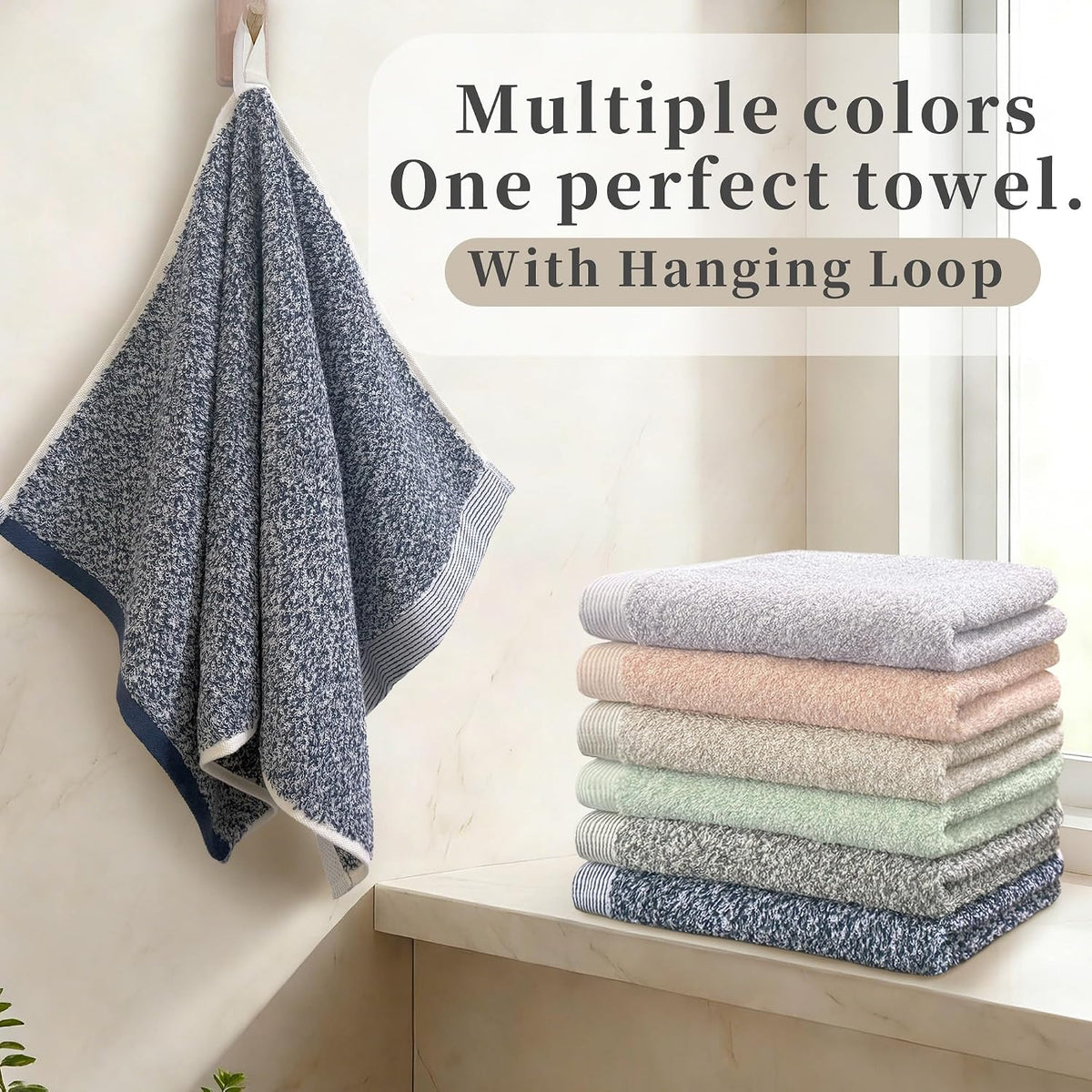 Light Purple Hand Towels 4 Pack, Cotton, 17x30 in
