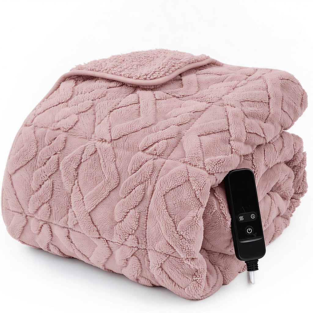 Electric Blanket Twin Size, Weight Soft Material for Adult, Pink