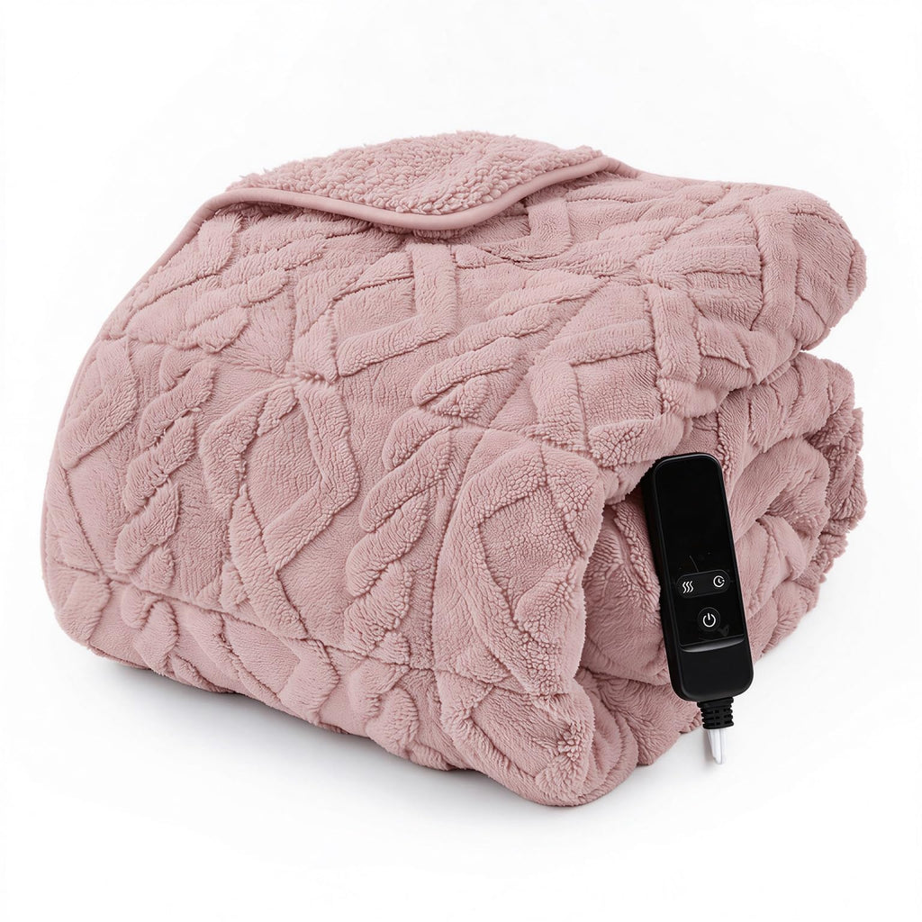 Electric Blanket Twin Size, Weight Soft Material for Adult, Pink