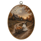 Christian Fall Pumpkin Oval Framed Wall Art Decor 8.6x11.4