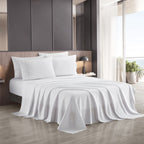 Full Sheet Set, Beige Bed Sheet Soft Cozy Microfiber, 6 Piece, All Season Fitted Sheet Pillowcases