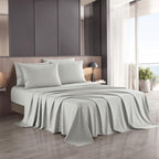 Full Sheet Set, Beige Bed Sheet Soft Cozy Microfiber, 6 Piece, All Season Fitted Sheet Pillowcases