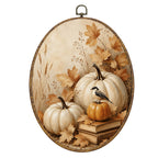 Christian Fall Pumpkin Oval Framed Wall Art Decor 8.6x11.4