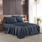 Full Sheet Set, Beige Bed Sheet Soft Cozy Microfiber, 6 Piece, All Season Fitted Sheet Pillowcases