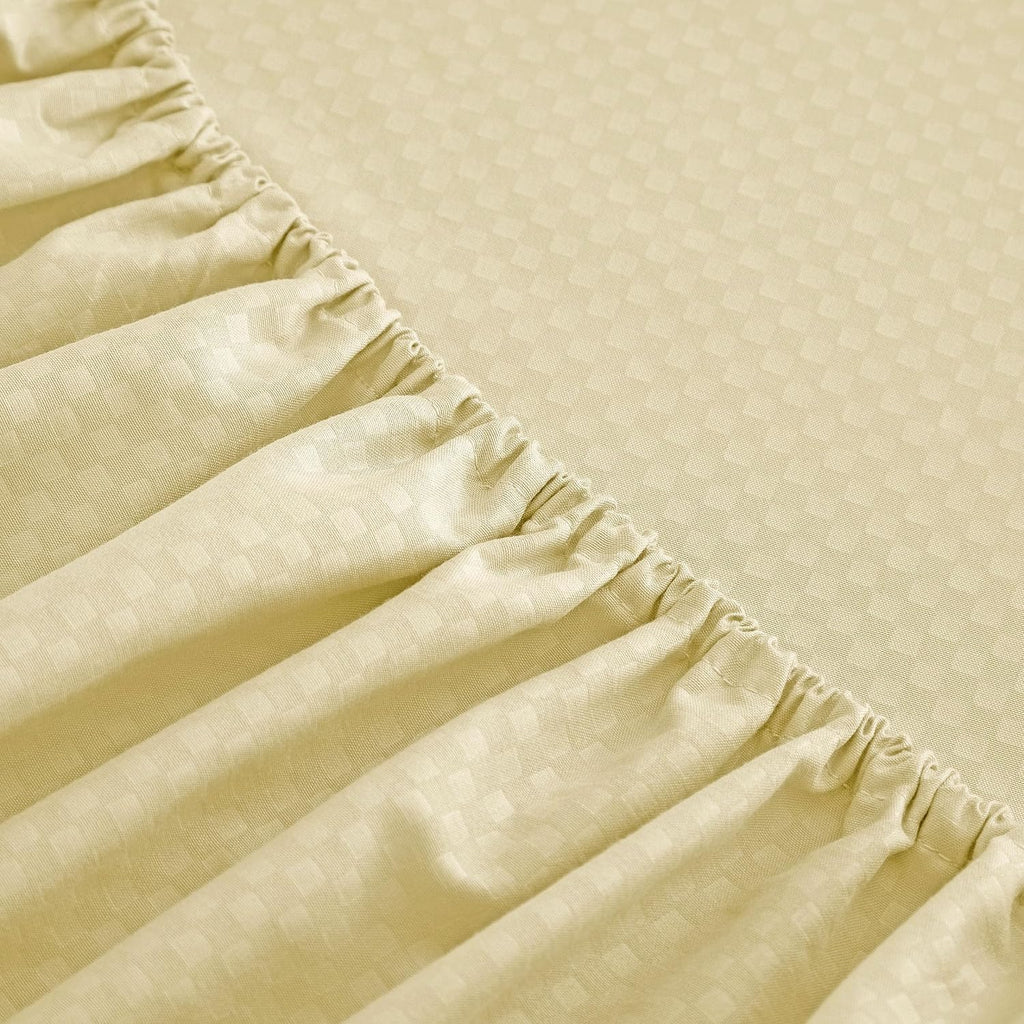 Full Sheet Set, Beige Bed Sheet Soft Cozy Microfiber, 6 Piece, All Season Fitted Sheet Pillowcases