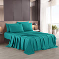 Full Sheet Set, Beige Bed Sheet Soft Cozy Microfiber, 6 Piece, All Season Fitted Sheet Pillowcases