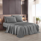 Full Sheet Set, Beige Bed Sheet Soft Cozy Microfiber, 6 Piece, All Season Fitted Sheet Pillowcases