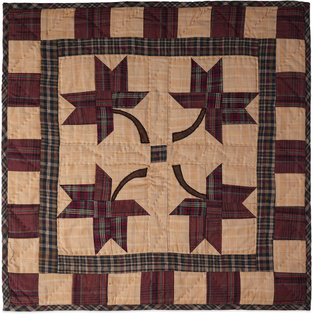 Hand Quilted 19 inches by 19 inches 100% Cotton Wall Hanging